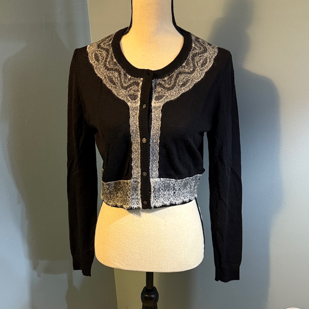 Chic Black and Gray Women's Cardigan